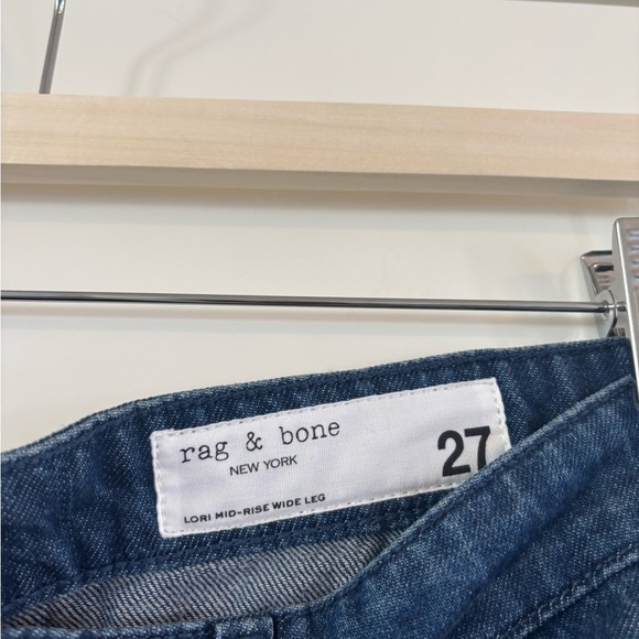 Rag & Bone Lori Mid-Rise Wide Leg Dark Wash Jeans NWT - Picture 4 of 6